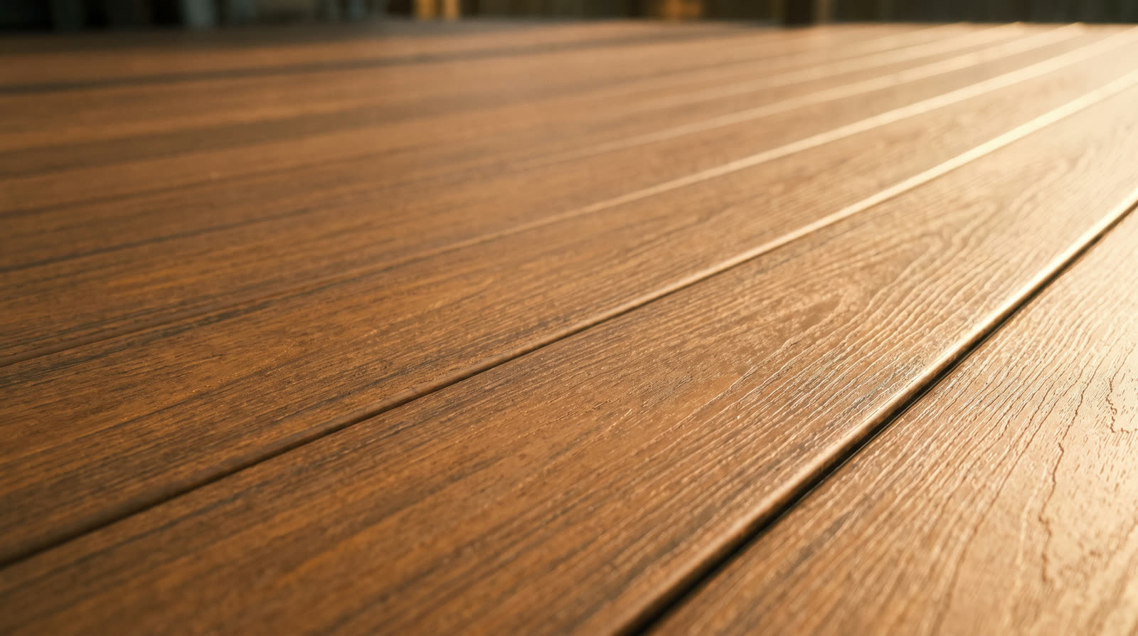 Premium composite decking close-up